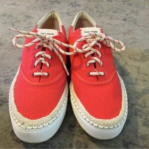 Kate Spade Red Canvas Sneakers Size 8.5